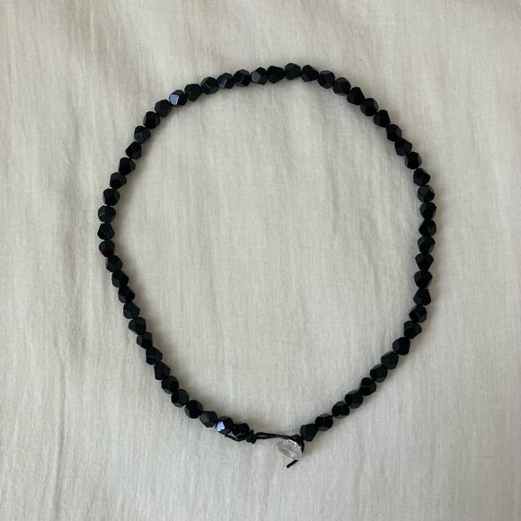 Black faceted bead choker - Picture 4 of 5